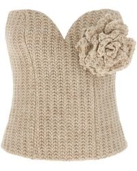 GIUSEPPE DI MORABITO - Tricot Bustier Top Tops Beige - Lyst
