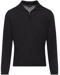 Giorgio Armani - Mahogany Virgin Wool Sweater-Uomo - Lyst