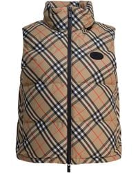 Burberry - Check Jackets And Coats-Donna - Lyst