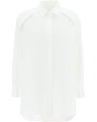 Sacai - Acai Maxi Shirt With Cut-out Sleeves - Lyst
