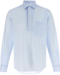 ZEGNA - Linen Blend Shirt With Three-Button Front - Lyst