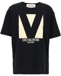 Valentino Garavani - Chez T Shirt Nero-Donna - Lyst