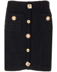 Self-Portrait - Mini Skirt With Jewel Buttons Skirts - Lyst