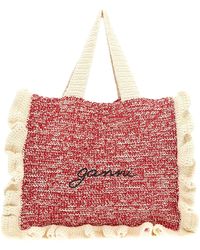 Ganni - Crochet Shopping Bag Tote Bag - Lyst