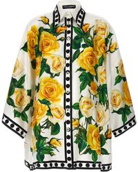 Dolce & Gabbana - | Camicia stampa rose | female | MULTICOLORE | 40 - Lyst