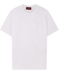 Gucci - Cotton T-Shirt With Embroidered Gg Incrocio Logo - Lyst