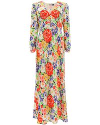 RIXO London - Selma Floral-print Silk Midi Dress - Lyst