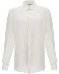 Zegna - Linen Shirt Camicie Bianco - Lyst