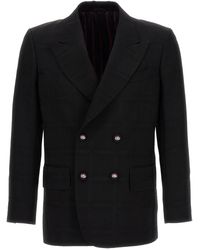Etro - Check Double-breasted Blazer Jackets Black - Lyst