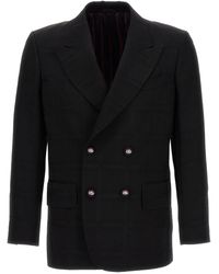 Etro - Check Double-Breasted Blazer - Lyst