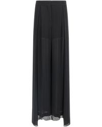 Alberta Ferretti - Silk Pantaloni Nero-Donna - Lyst