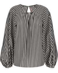 Carolina Herrera - Striped Bloshirt Camicie Bianco/Nero - Lyst