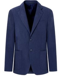 Giorgio Armani - Upton Line Single-Breasted Linen Canvas Jacket - Lyst