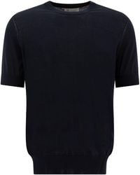 Brunello Cucinelli - Fine Knit T-Shirt With Weft - Lyst