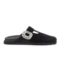 Roger Vivier - Slidy Viv' Suede Leather Mules-Donna - Lyst