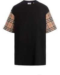 Burberry - T-shirt Carrick in cotone check - Lyst