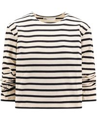 Tory Burch - Striped Cotton T-Shirt - Lyst