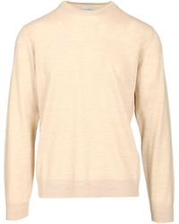 Ballantyne - Crew Neck Sweater Knitwear White - Lyst