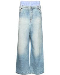 Acne Studios - Trompe-L'Oeil Print Trousers Jeans Blu-Donna - Lyst