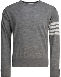 Thom Browne - Classic Crewneck Pullover W/ Bar Sleeve - Lyst