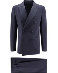 Lardini - Stretch Wool Suit With Satin Profiles - Lyst