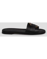 Moncler - Bell Leather Sliders - Lyst
