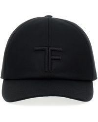 Tom Ford Logo Embroidery Cap Hats in Black for Men | Lyst