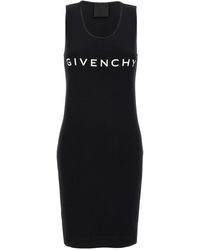 Givenchy - Logo Print Dress Abiti Bianco/Nero - Lyst