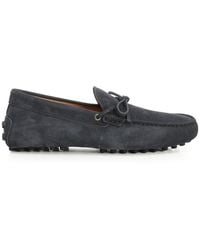 Tod's - Gommino Suede Moccasins Scarpe Basse Blu-Uomo - Lyst
