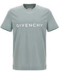 Givenchy - Logo Print T Shirt Celeste - Lyst