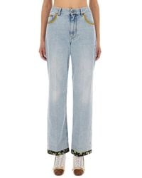 Valentino Garavani - Embroidered Denim Pants - Lyst