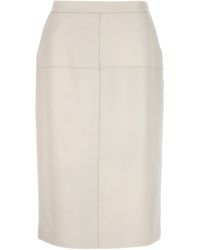 P.A.R.O.S.H. - Leather Skirt Gonne Bianco - Lyst