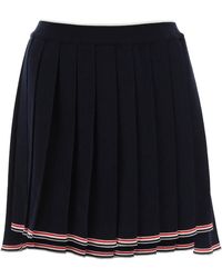 Thom Browne - Knitted Pleated Mini Skirt - Lyst