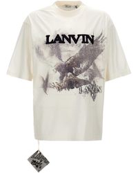 Lanvin - Logo Print T Shirt Bianco - Lyst