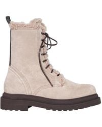 Brunello Cucinelli - Suede Boots With Shiny Loop Detail - Lyst