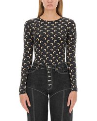 Marine Serre - T-shirt con stampa luna crescente - Lyst