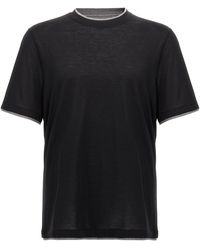 Brunello Cucinelli - Layered T Shirt Nero - Lyst
