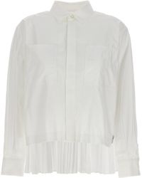 Sacai - Pleated Back Shirt Camicie Bianco - Lyst