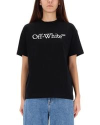 Off-White c/o Virgil Abloh - T-Shirt Bookish Con Stampa-Donna - Lyst