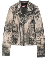 DIESEL - Leather Outerwears - Lyst