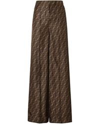 Fendi - Ff Silk Trousers - Lyst