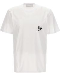 Neil Barrett - Logo Embroidery T Shirt Bianco/Nero - Lyst