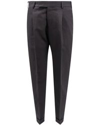 PT Torino - Cotton And Linen Trouser With Feather Detail - Lyst