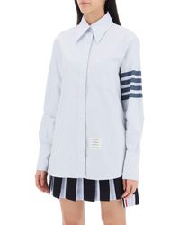 Thom Browne - Striped Oxford Shirt With Pointed Collar - Lyst