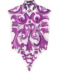 Dolce & Gabbana - Cotton Shirt With Maiolica Print - Lyst