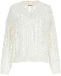 Brunello Cucinelli - Crochet Sweater - Lyst