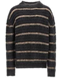 Marni - Brushed Mohair Sweater With Gauze Stripe Pattern - Lyst