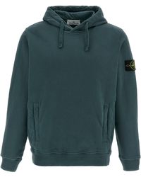 Stone Island - Logo Badge Hoodie Felpe Verde-Uomo - Lyst