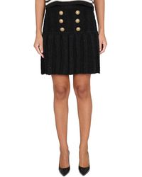 Balmain - Textured Pleated Skirt - Lyst