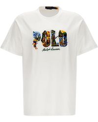 Polo Ralph Lauren - Logo Embroidery T Shirt Bianco - Lyst